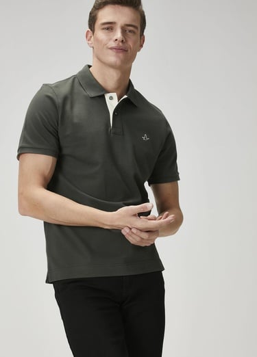  Beymen Club Erkek Comfort Fit Haki Polo Yaka T-shirt