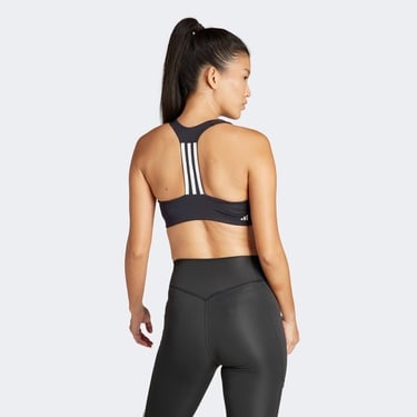  adidas Powerimpact Training Medium-Support 3-Stripes Kadın Siyah Antrenman Bra