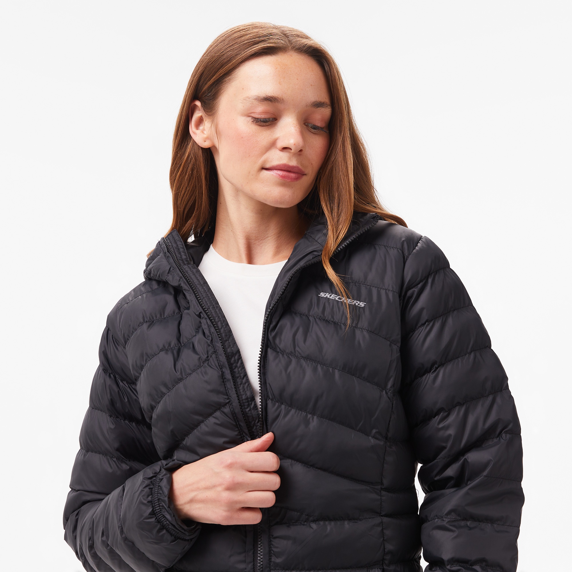 Skechers Essential Maxi Length Kadın Siyah Günlük Mont