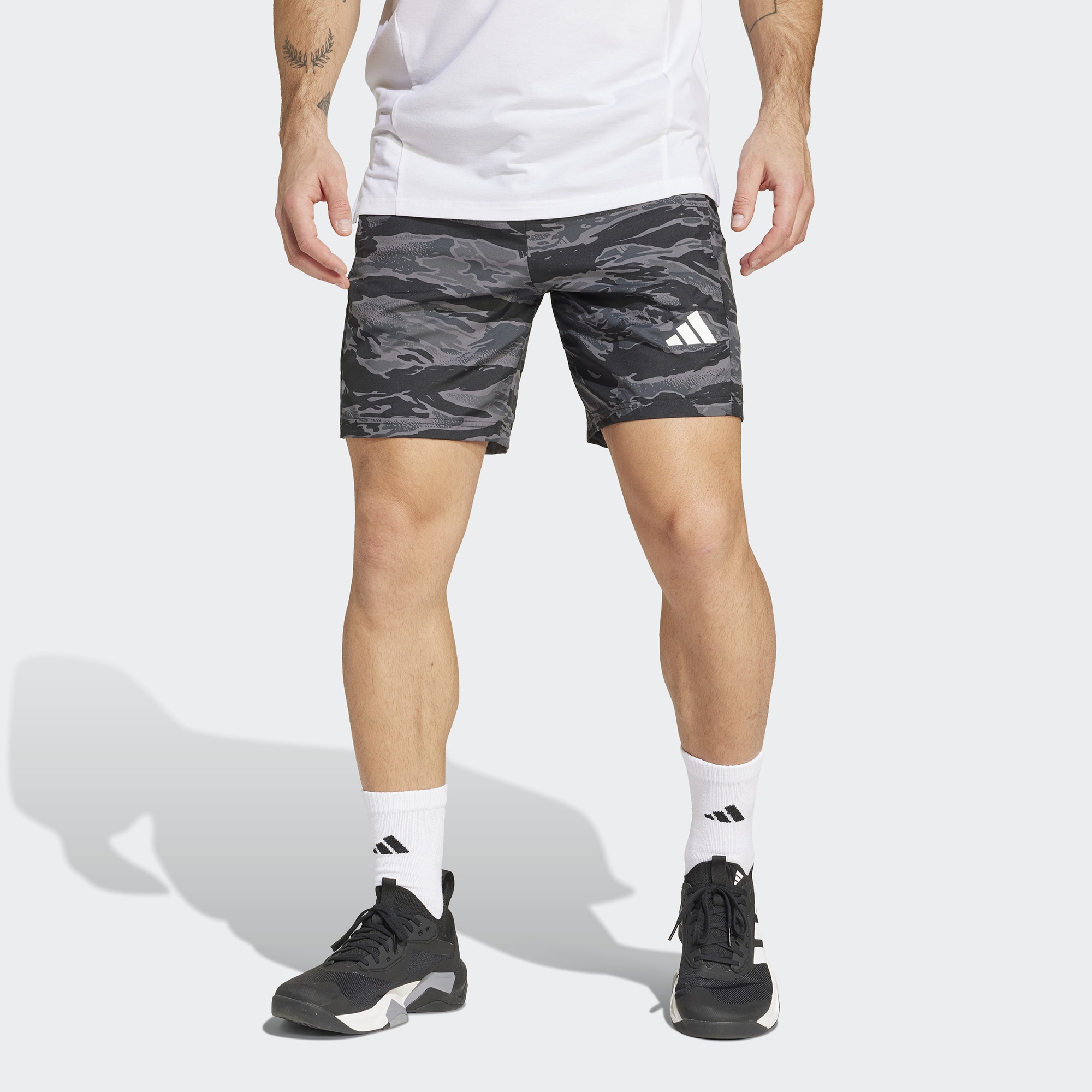 adidas Train Essentials Allover Print Camo Erkek Siyah Antrenman Şort