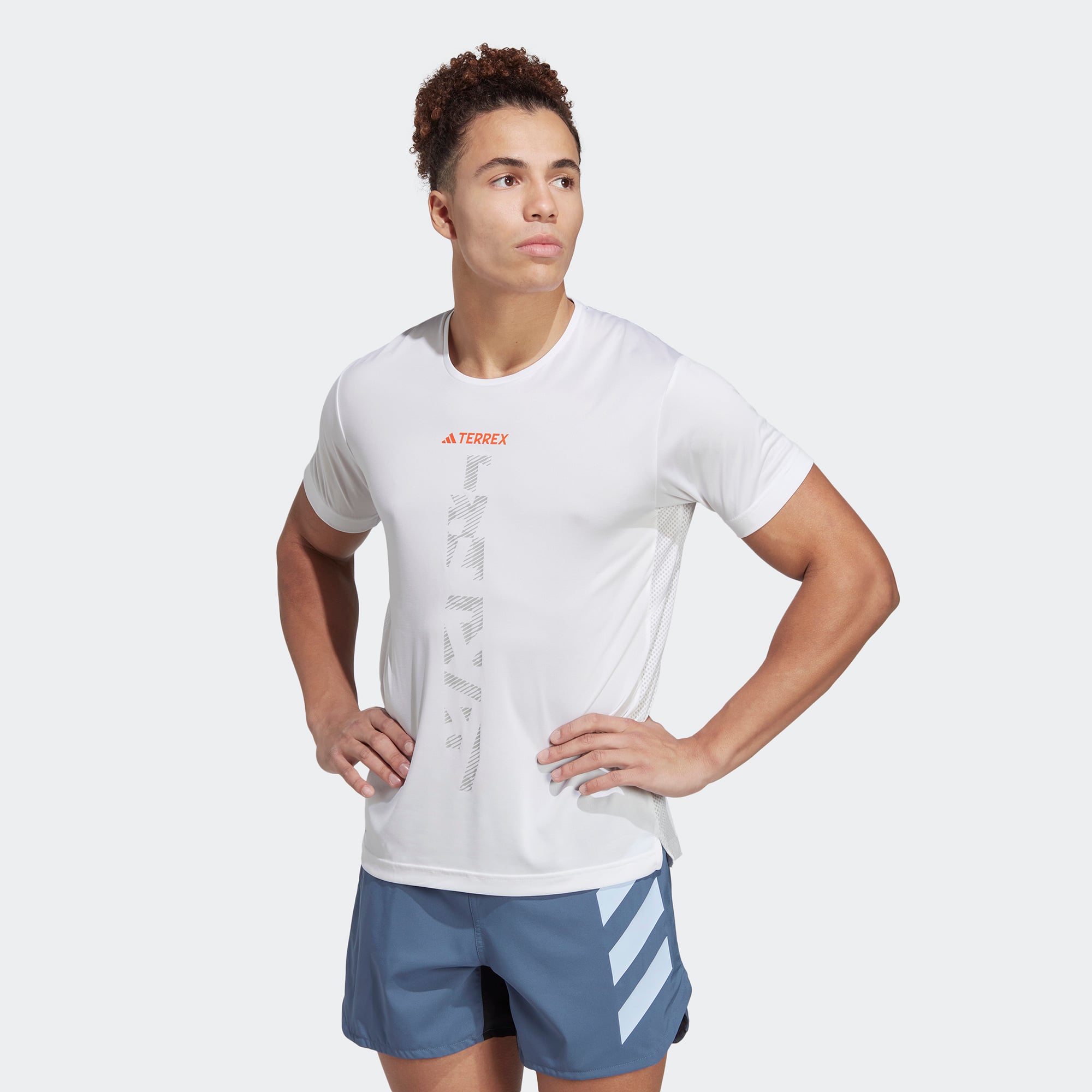  adidas Agravic Trail Erkek Beyaz Koşu T-Shirt