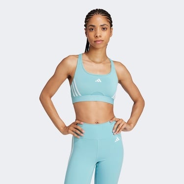  adidas Powerimpact Medium Support Kadın Mavi Antrenman Bra