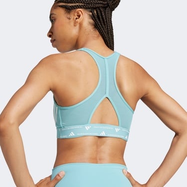  adidas Powerimpact Medium Support Kadın Mavi Antrenman Bra