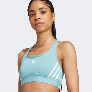  adidas Powerimpact Medium Support Kadın Mavi Antrenman Bra