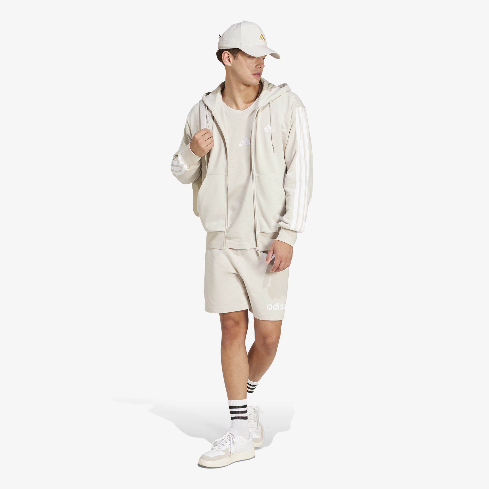 adidas Essentials Linear Single Jersey Erkek Bej Günlük Şort