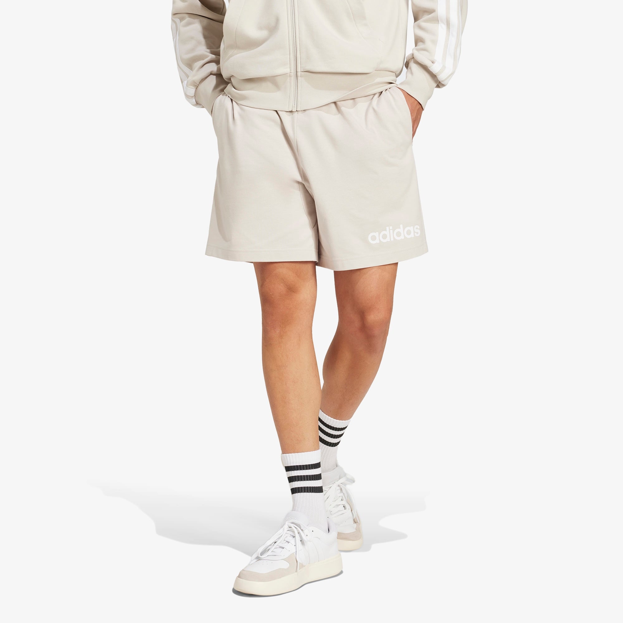 adidas Essentials Linear Single Jersey Erkek Bej Günlük Şort