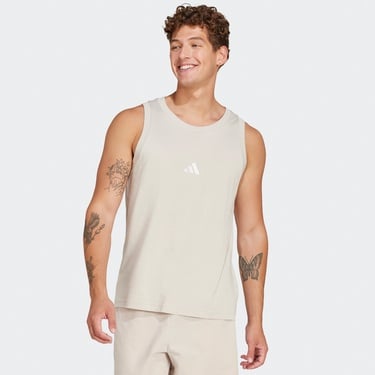  adidas Essentials Small Logo Erkek Beyaz Antrenman Atleti