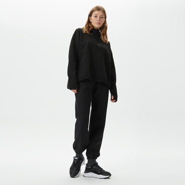  Skechers Fleece Full Zip Kadın Siyah Günlük Sweatshirt