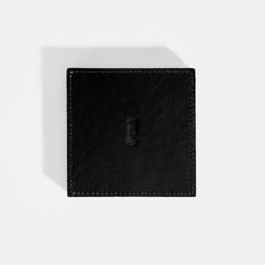  Siyah Deri Dörtlü Bardak Altlığı