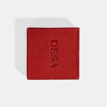  Kırmızı Deri Dörtlü Bardak Altlığı