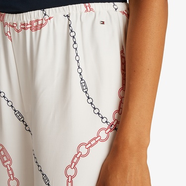  Tommy Hilfiger Soft Viscose Woven Kadın Beyaz Pantolon