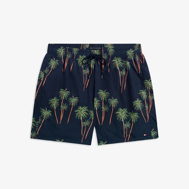  Tommy Hilfiger Medium Drawstring Print Erkek Mavi Mayo Şort