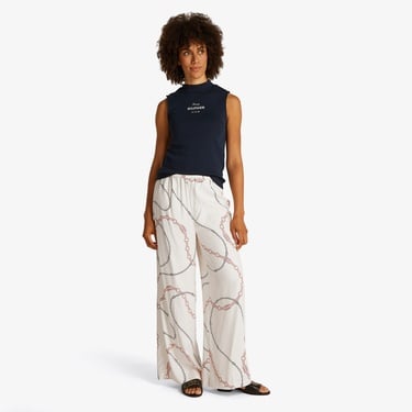  Tommy Hilfiger Soft Viscose Woven Kadın Beyaz Pantolon