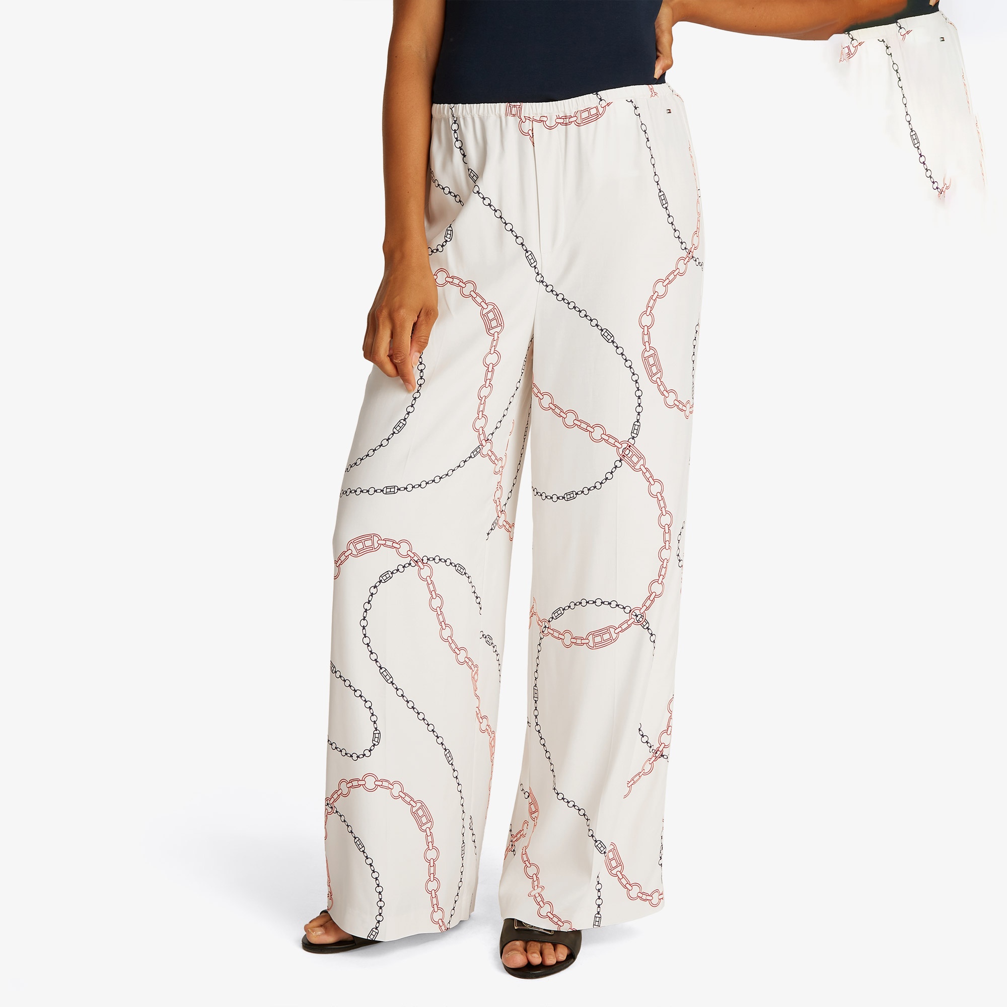 Tommy Hilfiger Soft Viscose Woven Kadın Beyaz Pantolon