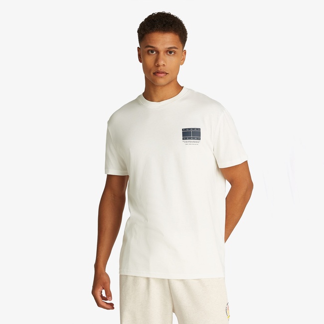  Tommy Jeans Graphic Ext Erkek Beyaz T-Shirt