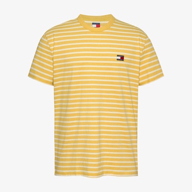  Tommy Jeans Reg Breton Stp Erkek Sarı T-Shirt