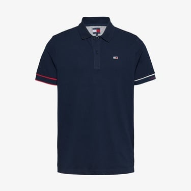  Tommy Jeans Slim Flag Cuff Ext Erkek Lacivert Polo