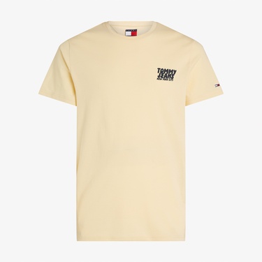  Tommy Jeans Slim Bubble Print Ext Erkek Sarı T-Shirt