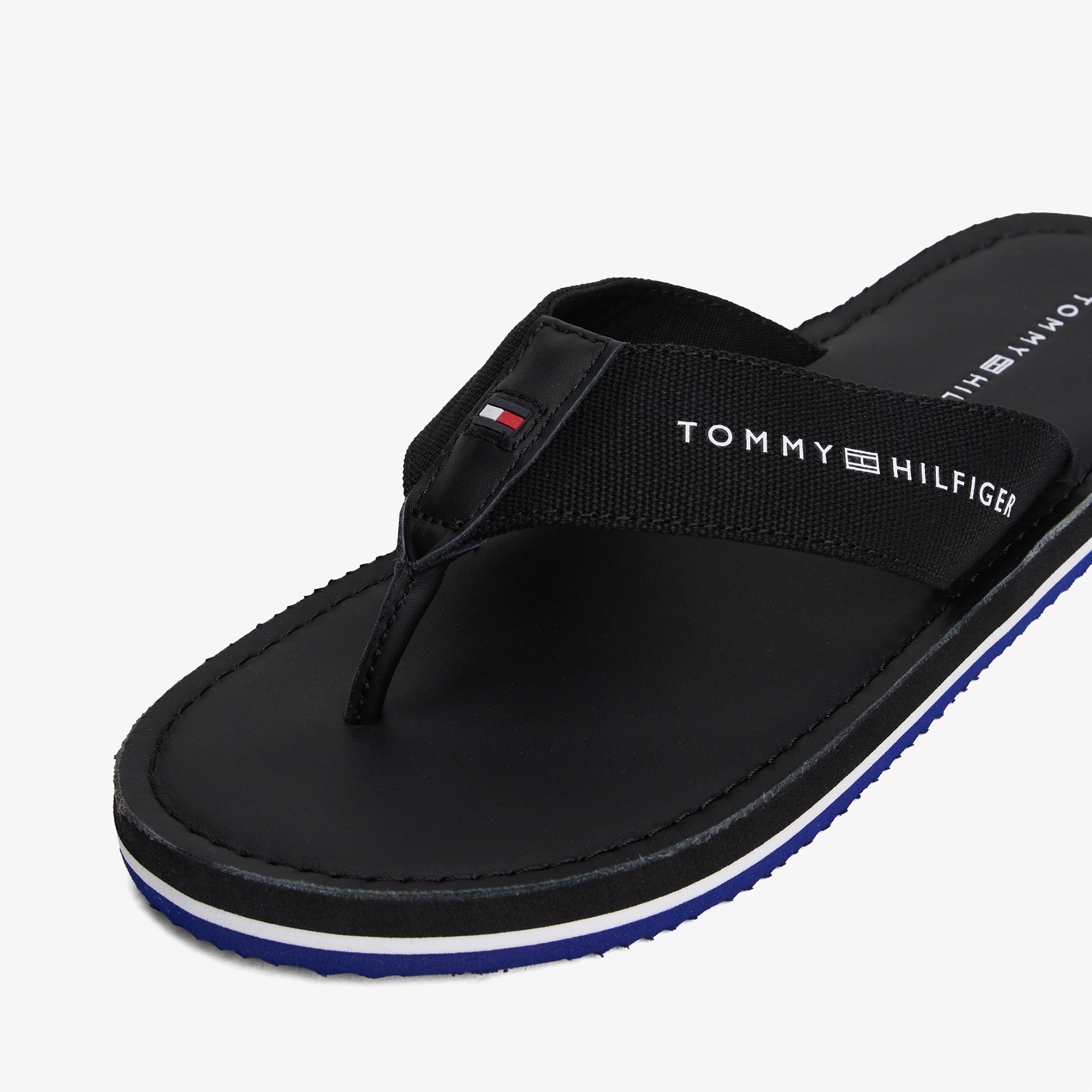 Tommy Hilfiger Leather Beach Erkek Siyah Terlik