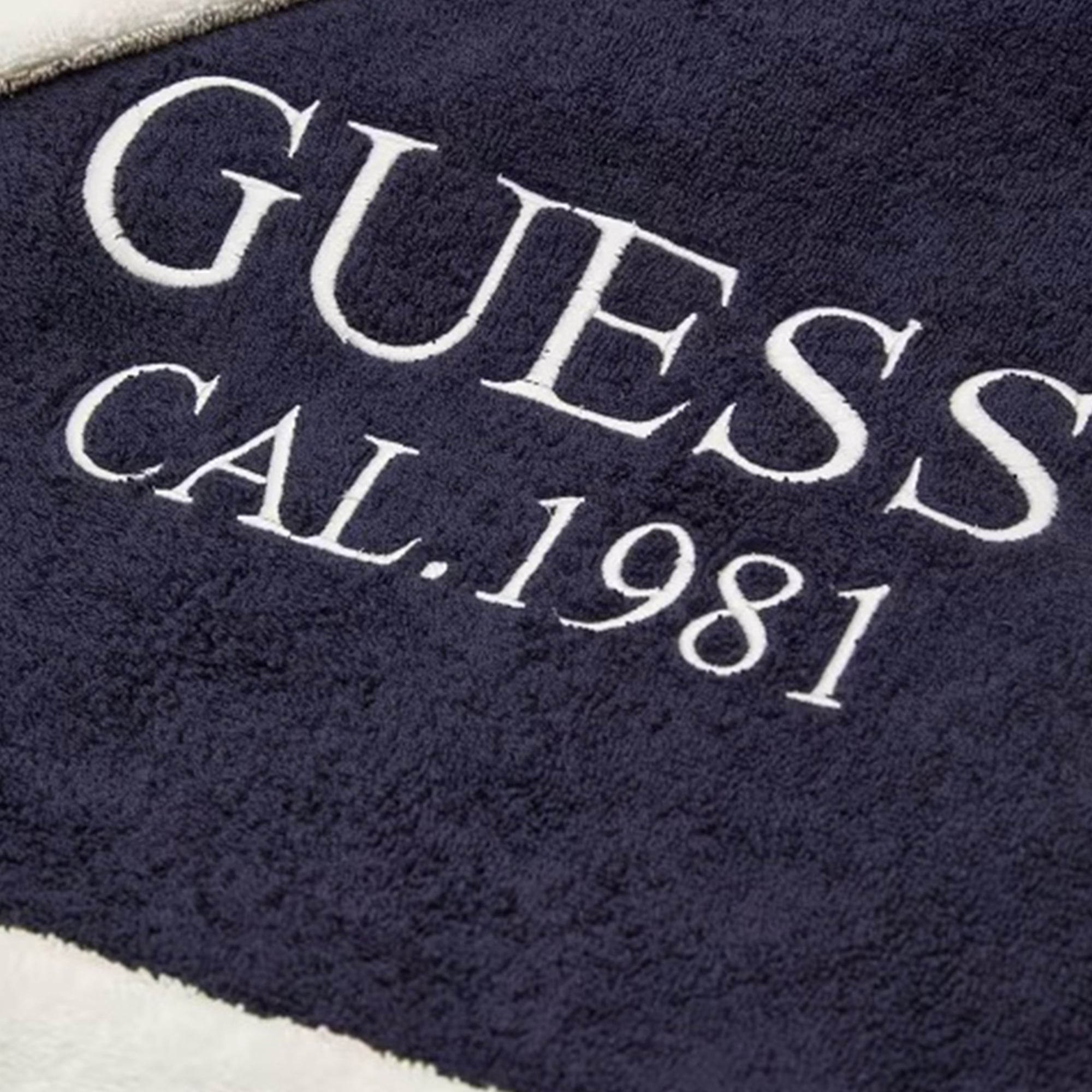Guess Beach Towel With Border Unisex Lacivert Plaj Havlusu