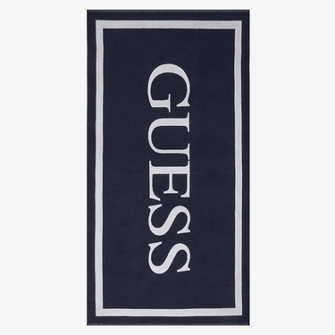  Guess Towel Jacquard Guess  Unisex Lacivert Plaj Havlusu