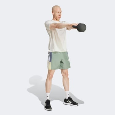  adidas Train Essentials Seasonal Colorblock Erkek Yeşil Antrenman Şort