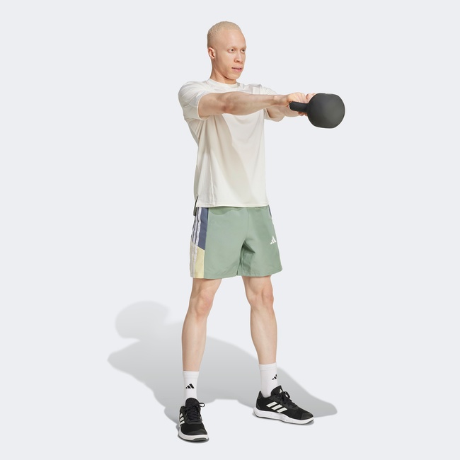  adidas Train Essentials Seasonal Colorblock Erkek Yeşil Antrenman Şort