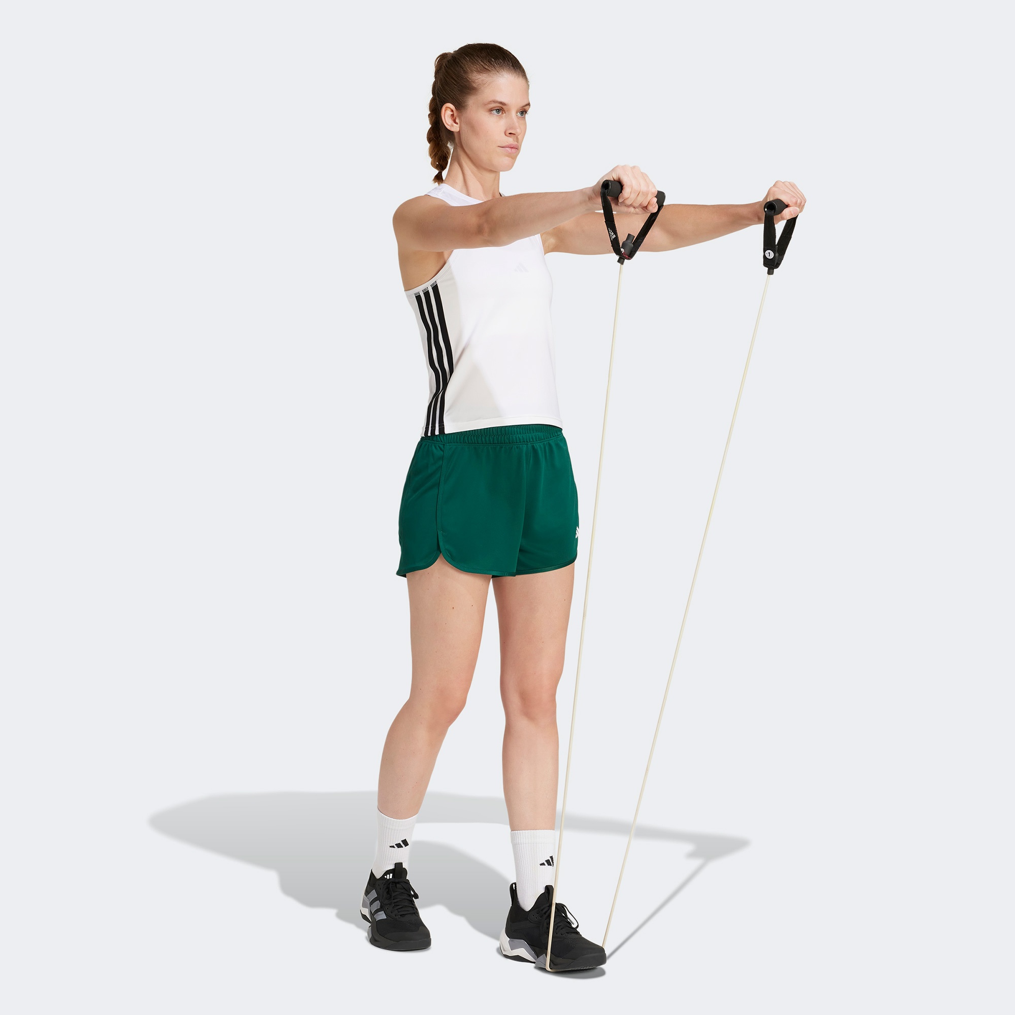 adidas Pacer Essentials Knit High Rise Kadın Yeşil Antrenman Şort