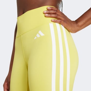  adidas Optime Essentials 3 Stripes Kadın Sarı Antrenman Tayt