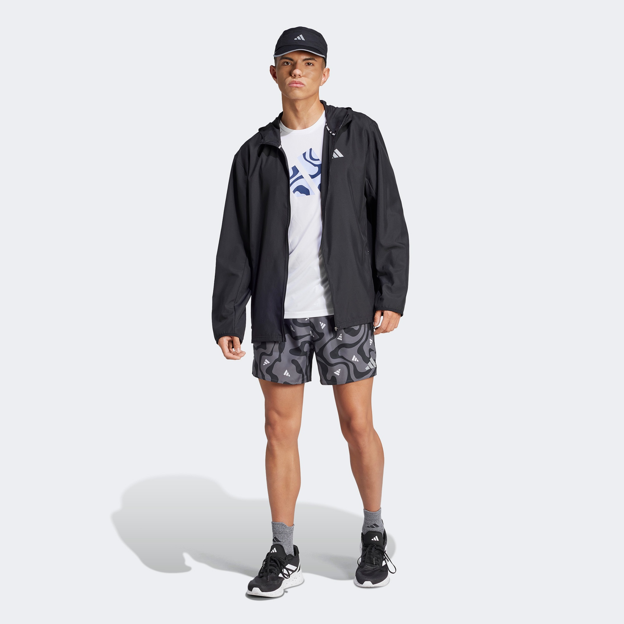 adidas Run It Koşu Brand Love Erkek Siyah Koşu Şortu