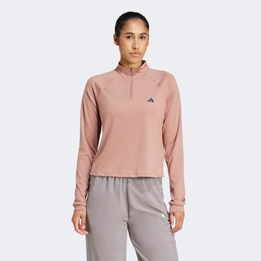  adidas Train Essentials Minimal 1/4 Zip Kadın Pembe Eşofman Üstü