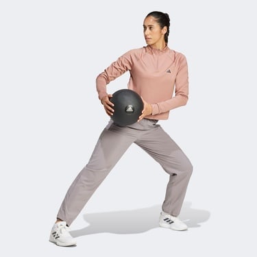  adidas Train Essentials Minimal 1/4 Zip Kadın Pembe Eşofman Üstü