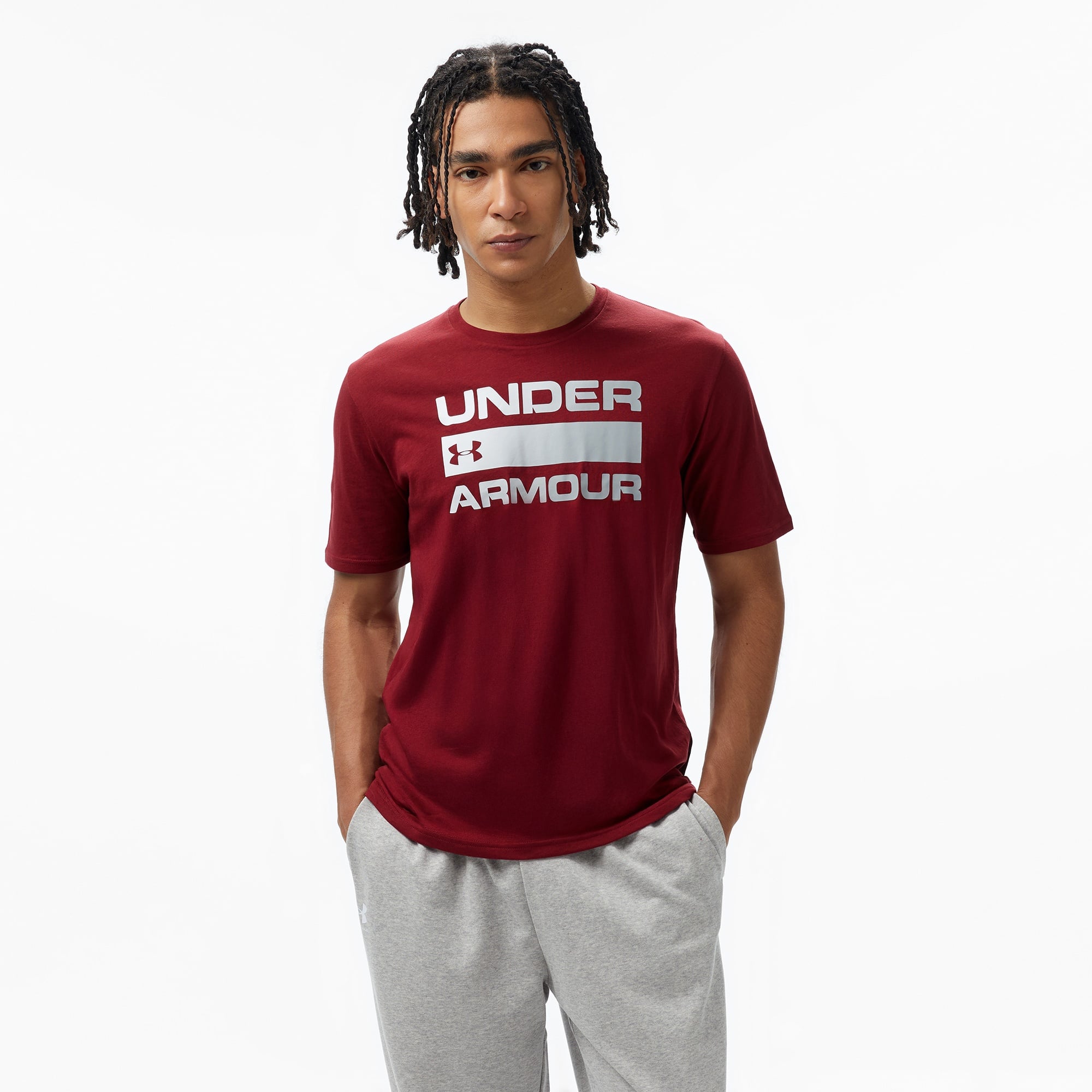 Under Armour Team Issue Wordmark Erkek Bordo Günlük T-Shirt