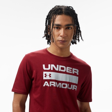  Under Armour Team Issue Wordmark Erkek Bordo Günlük T-Shirt