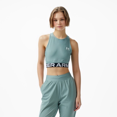  Under Armour HeatGear Rib Kadın Yeşil Bra