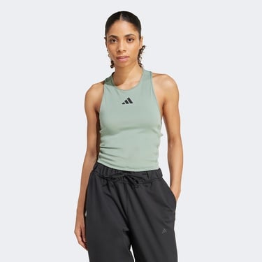 adidas Power 3 Stripes Racerback Kadın Yeşil Atlet