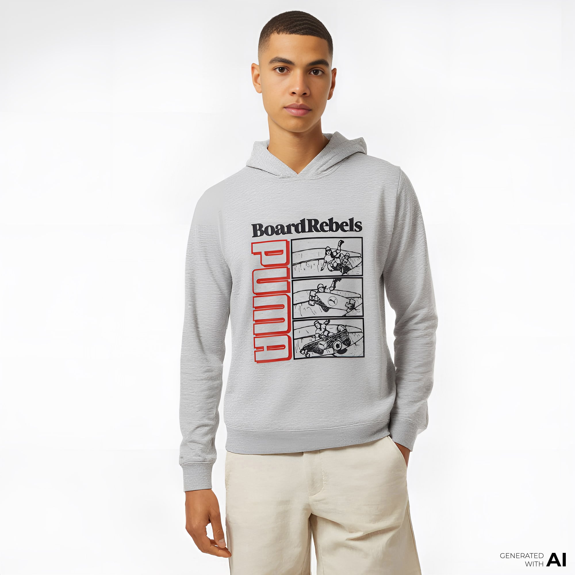  Puma Mid90S Çocuk Gri Sweatshirt