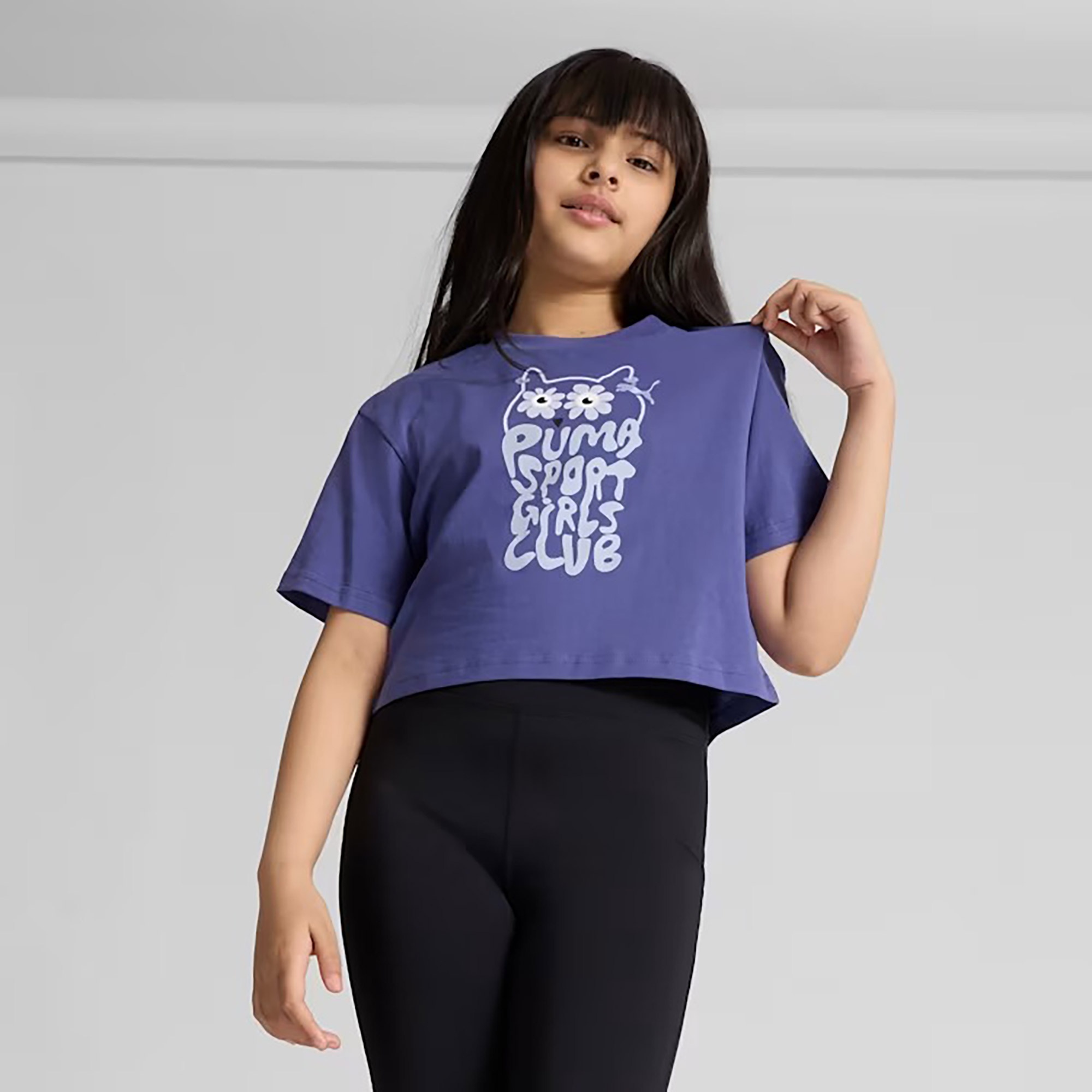 Puma Graphics Length Çocuk Mavi T-Shirt