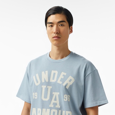  Under Armour Heavyweight Varsity Oversize Erkek Mavi T-Shirt