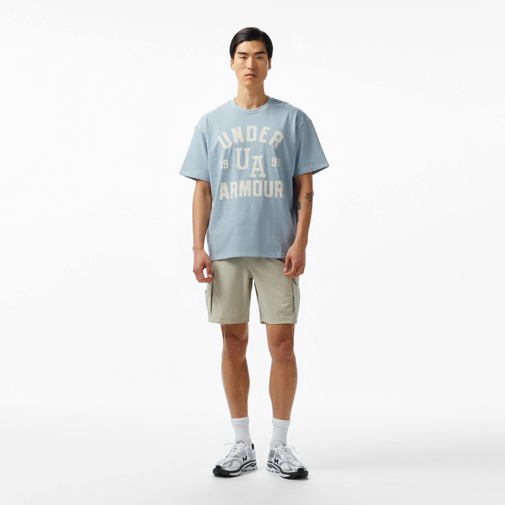 Under Armour Heavyweight Varsity Oversize Erkek Mavi T-Shirt