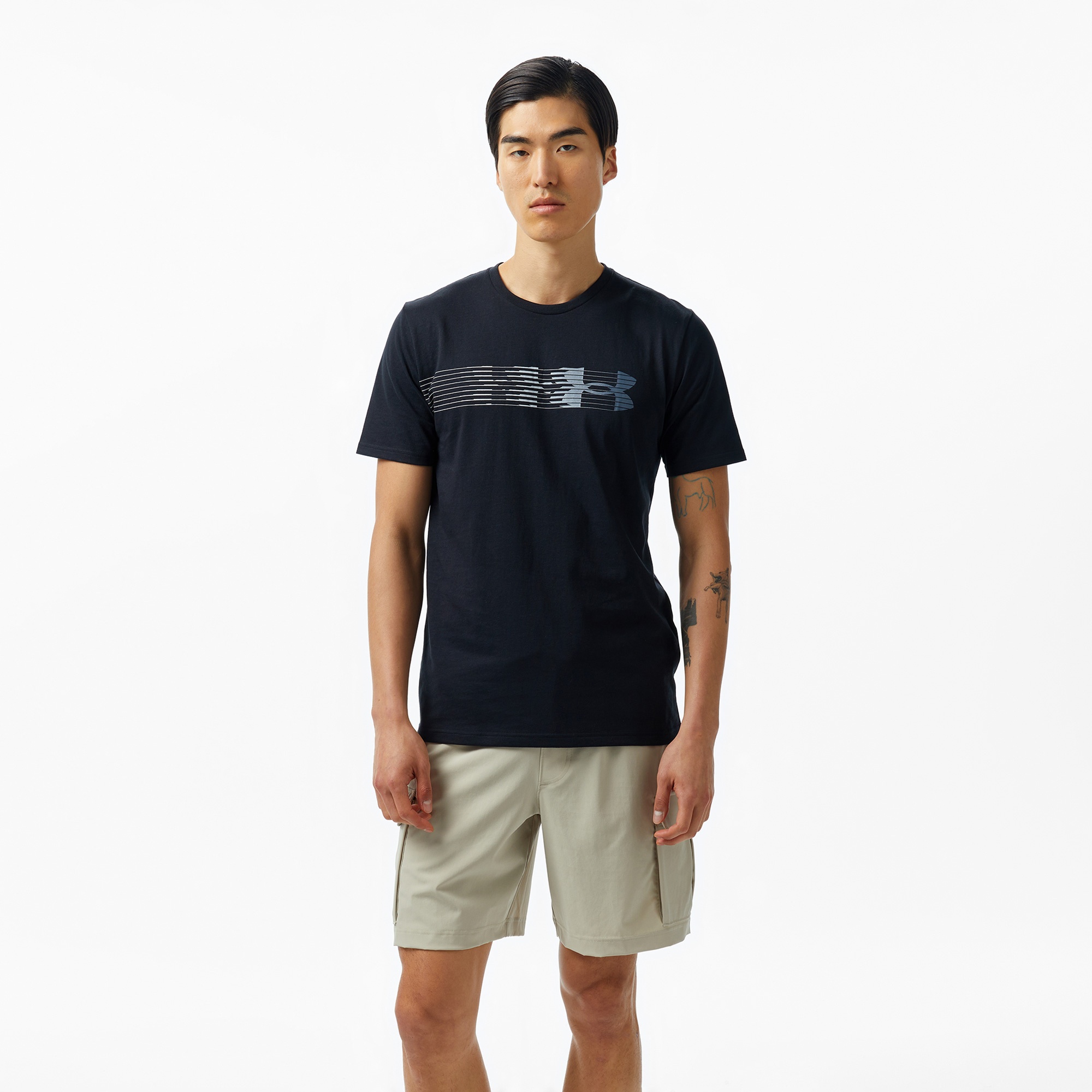 Under Armour Lc Fly in Logo Erkek Siyah T-Shirt
