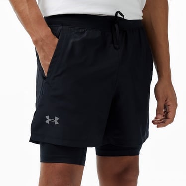  Under Armour Launch 5inch 2-in-1 Erkek Siyah Koşu Şortu