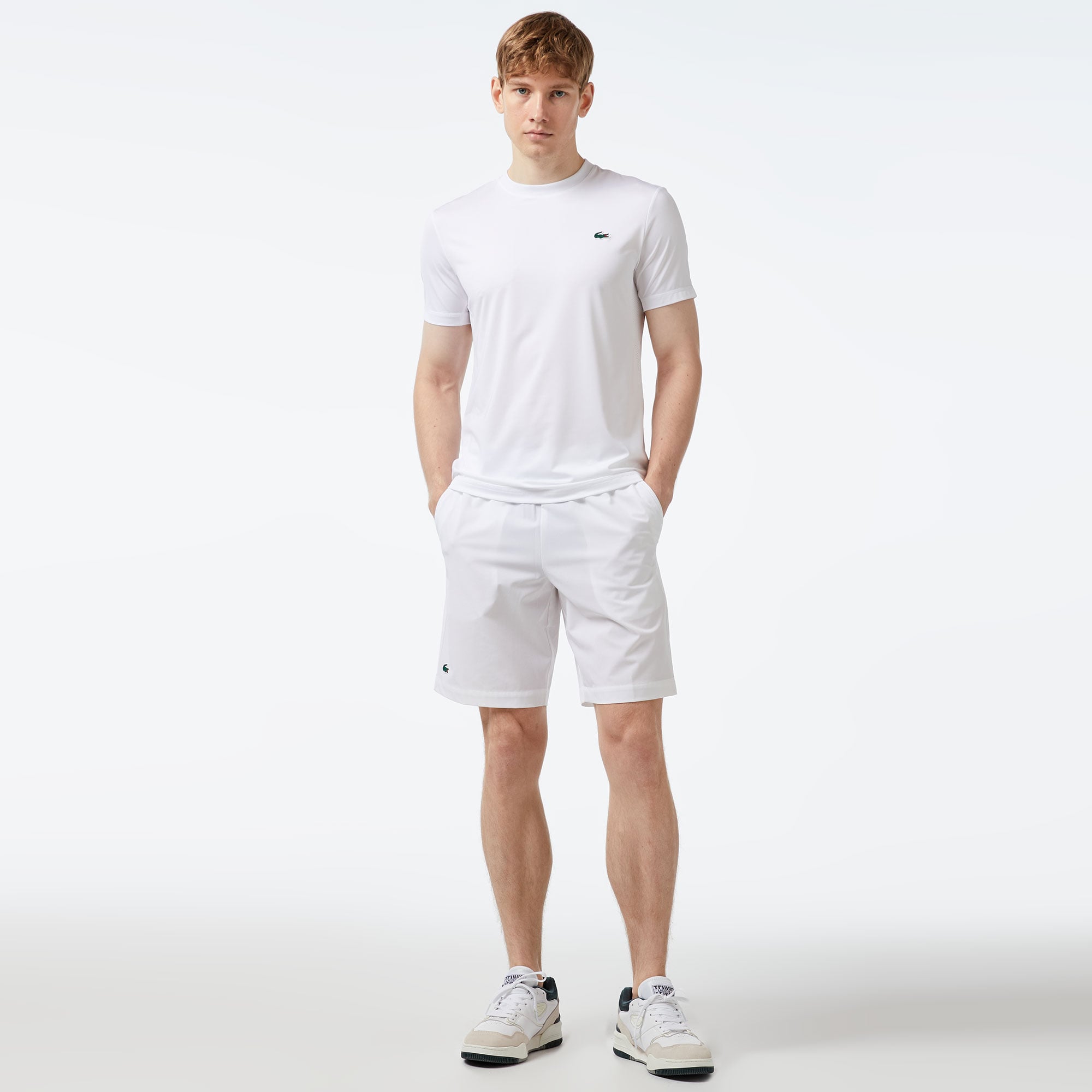  Lacoste Ultra Dry Erkek Beyaz Tenis Şortu