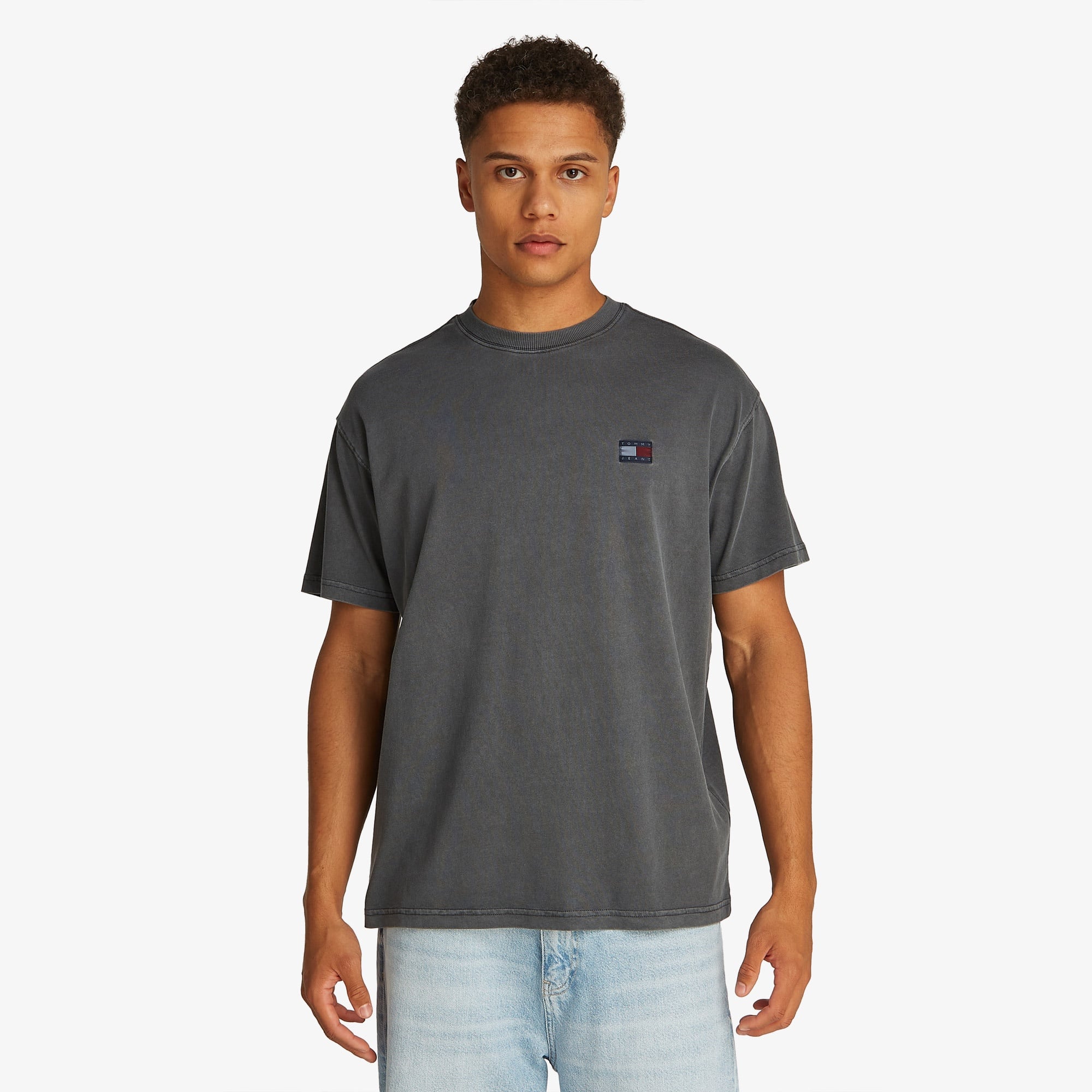 Tommy Jeans Relax Label Erkek Gri T-Shirt