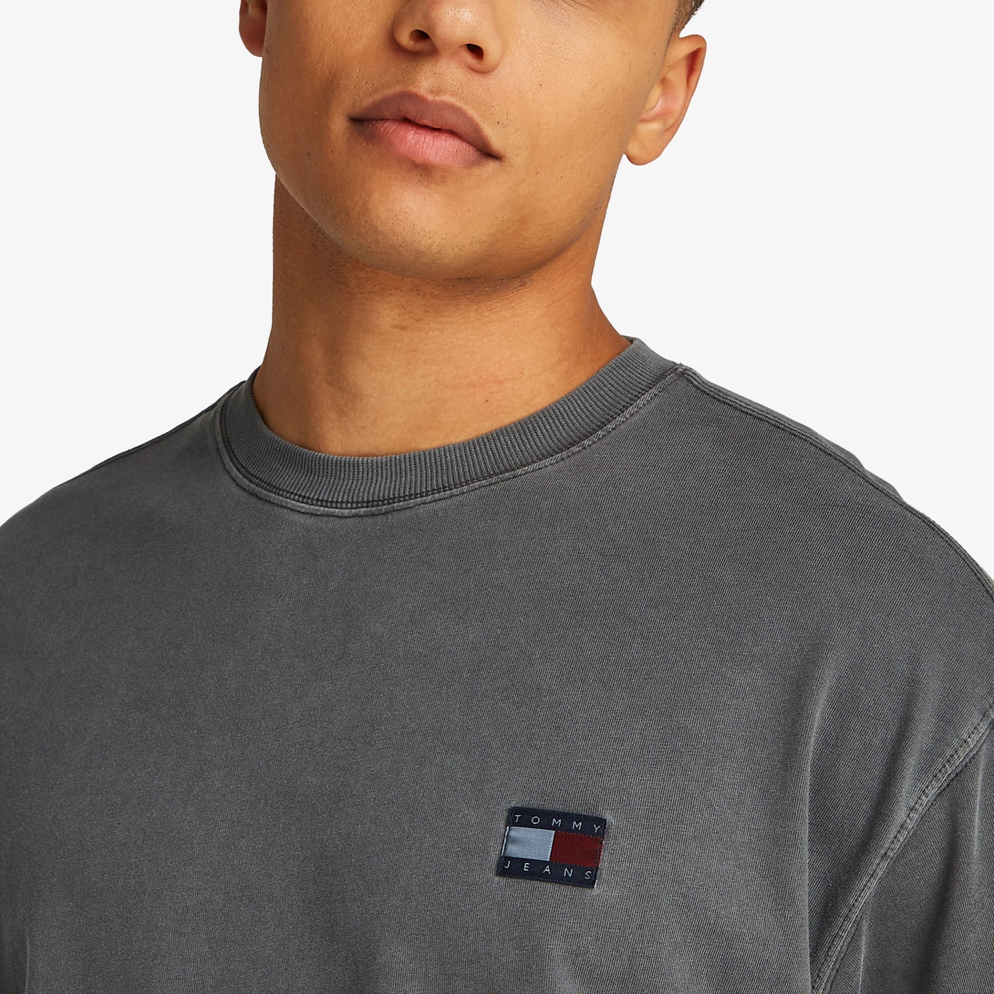 Tommy Jeans Relax Label Erkek Gri T-Shirt