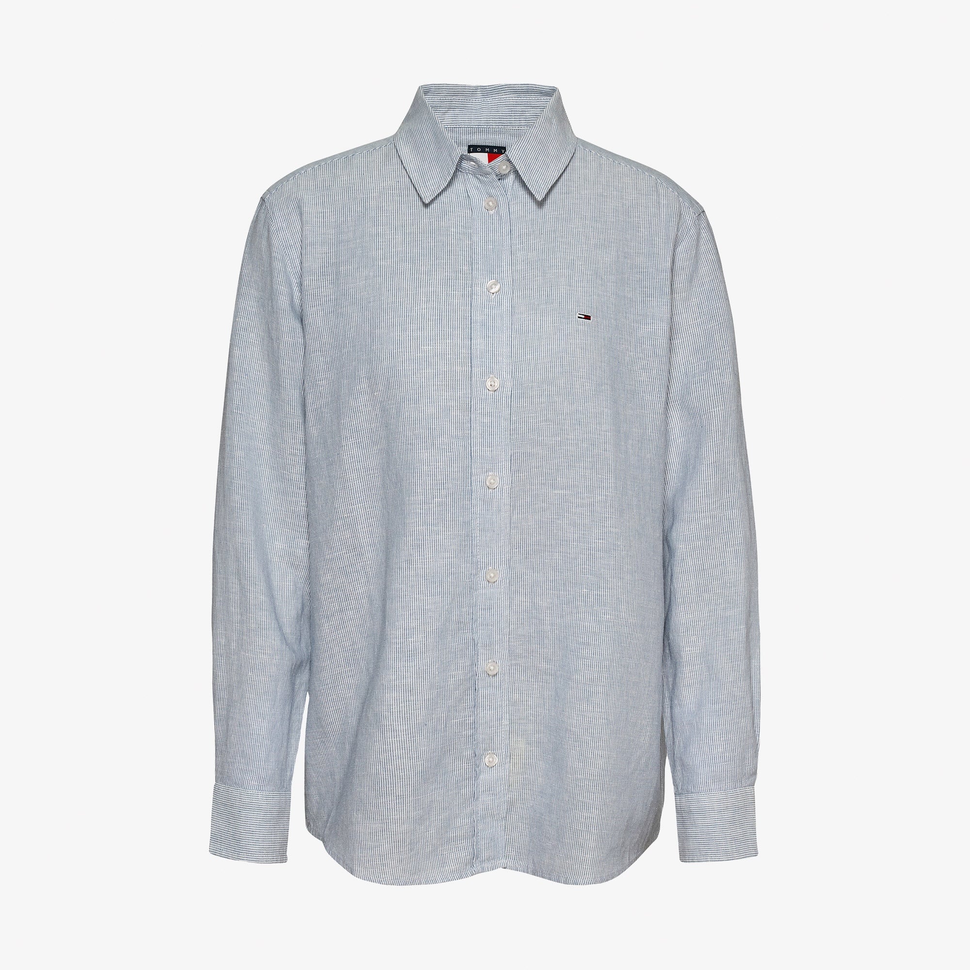 Tommy Jeans Relax Linen Kadın Lacivert Gömlek