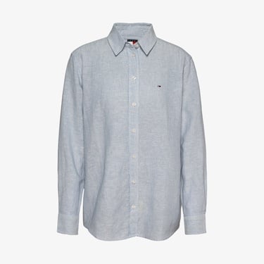  Tommy Jeans Relax Linen Kadın Lacivert Gömlek