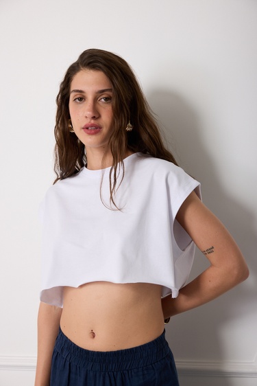  Baskılı Crop Tshirt