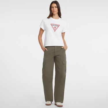  Guess Kadın Beyaz T-Shirt