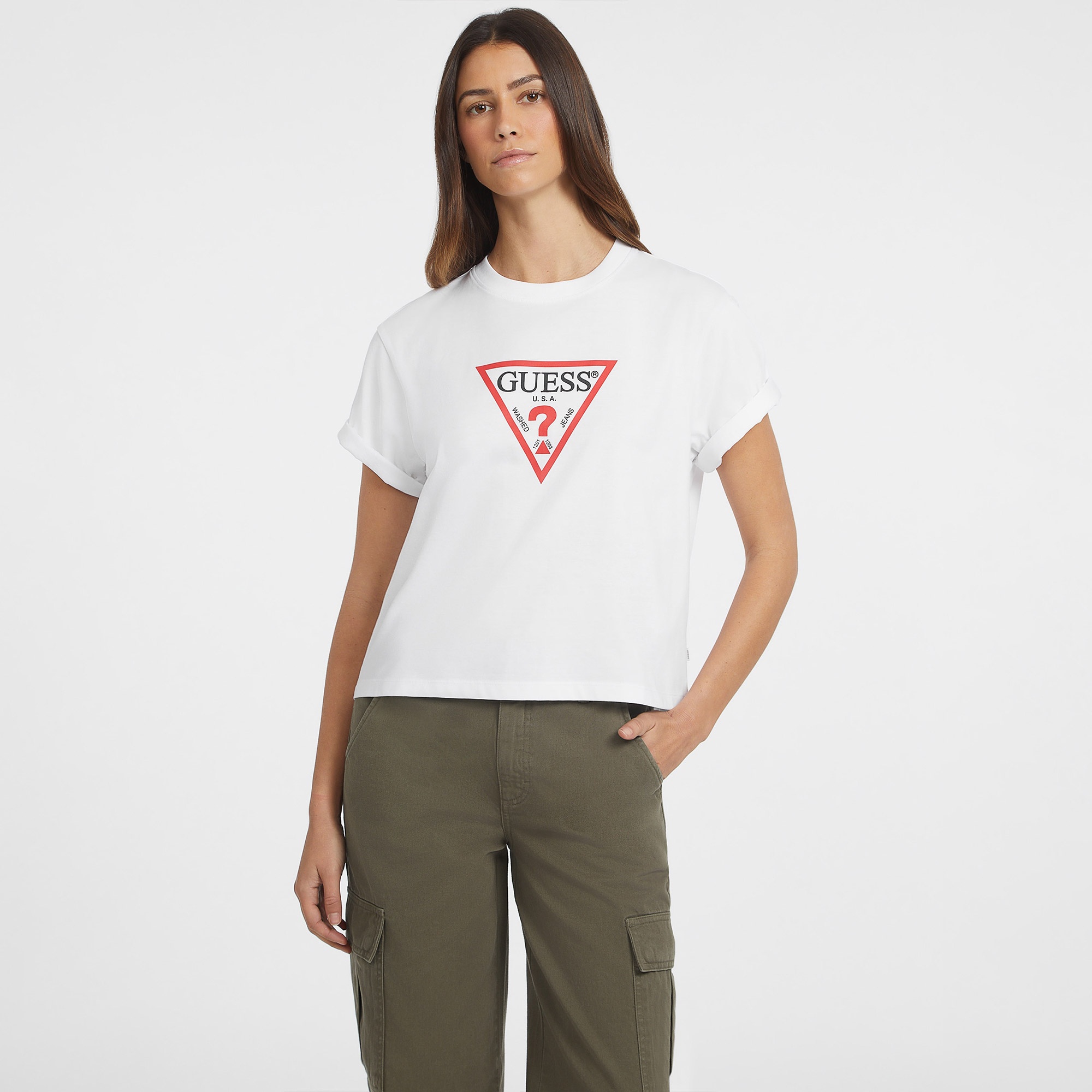 Guess Kadın Beyaz T-Shirt